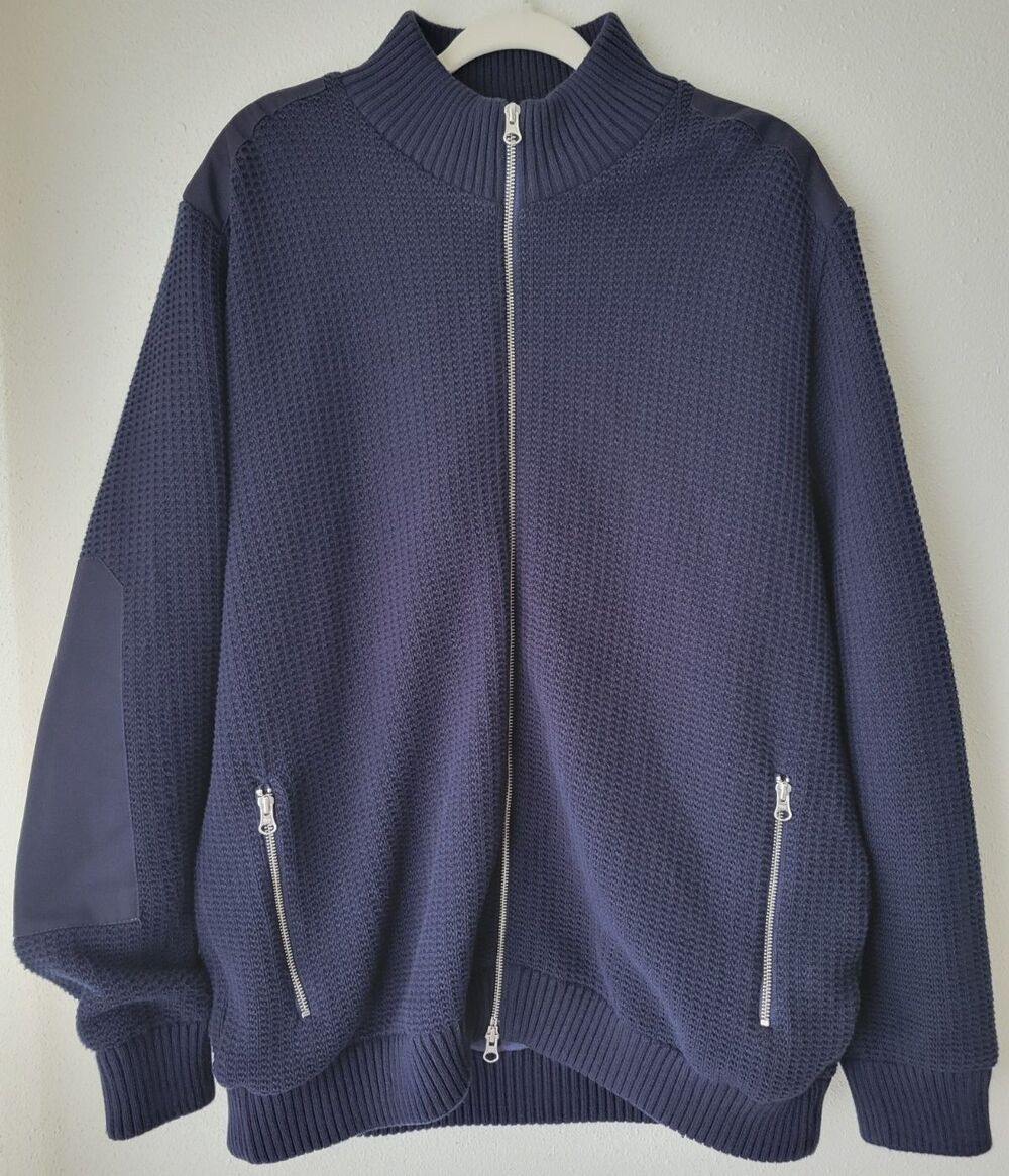Holebrook Sweden Windproof Knit Jacket Men’s XXL Navy Full Zip Rare Archival - Picture 11 of 16